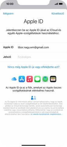 Kattints a „Jelszó” melletti mezőre, és írd be az Apple ID-d jelszavát.