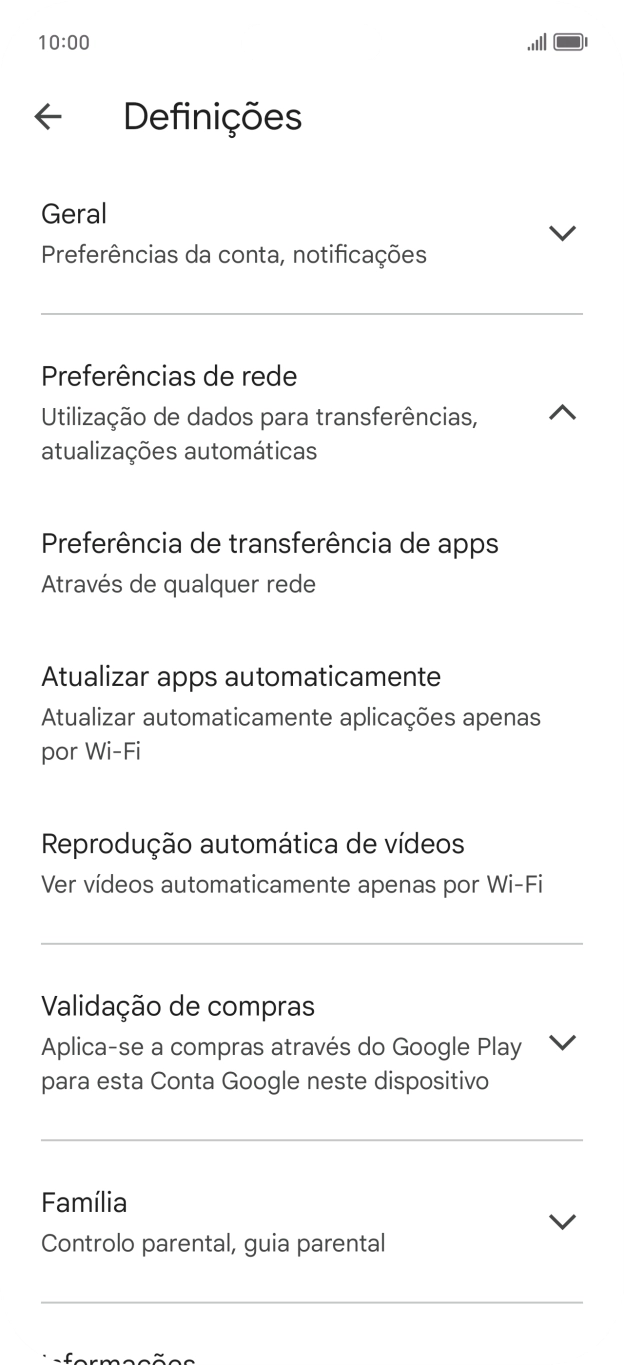 Prima Atualizar apps automaticamente.