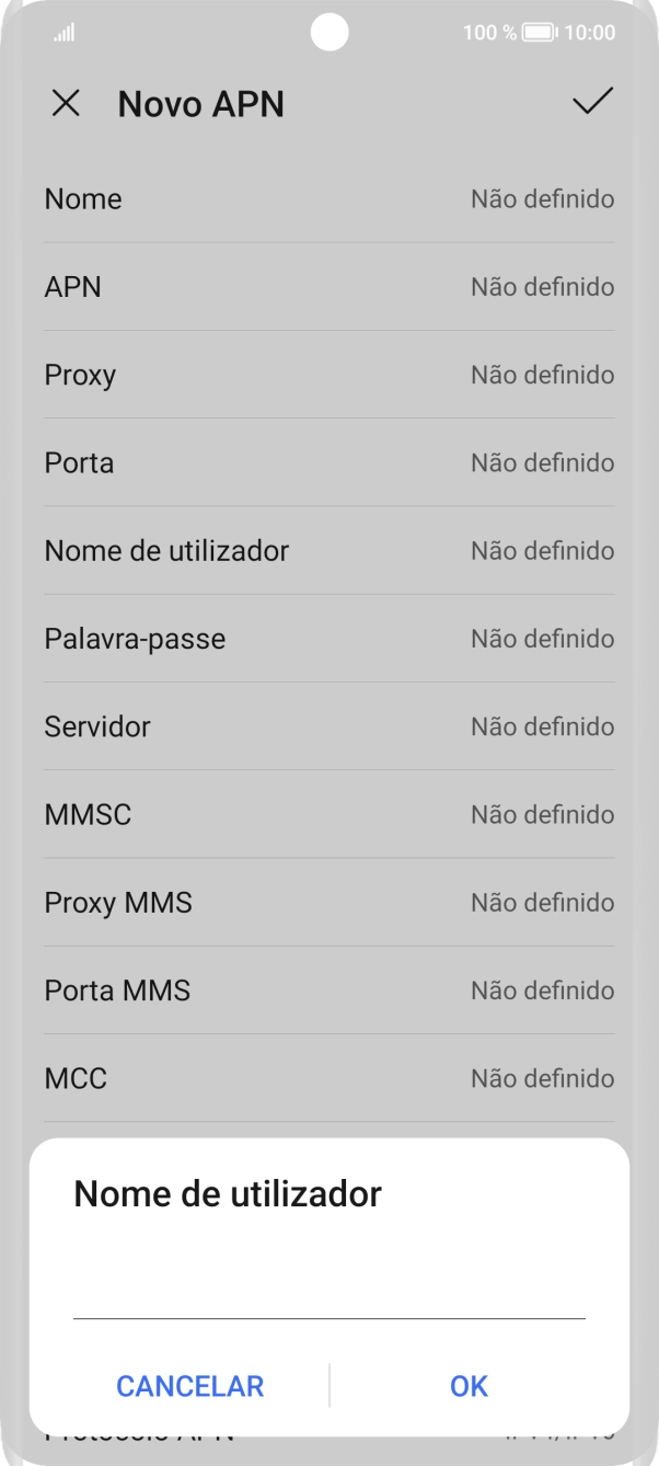 Introduza vodafone e prima OK.