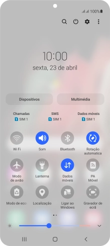 Prima o ícone de definições.
