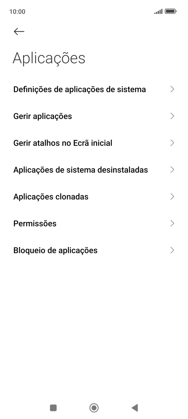 Prima Gerir aplicações.