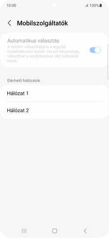 Válaszd ki a kívánt hálózatot.