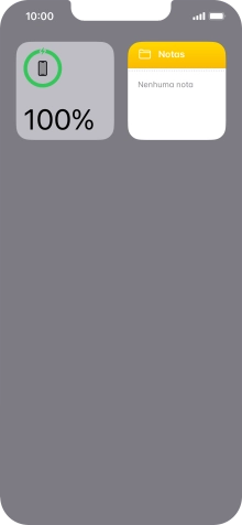 Deslize o dedo para cima ou para baixo no ecrã, para ver mais widgets.