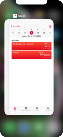Deslize o dedo para cima sobre a aplicação pretendida para a terminar.