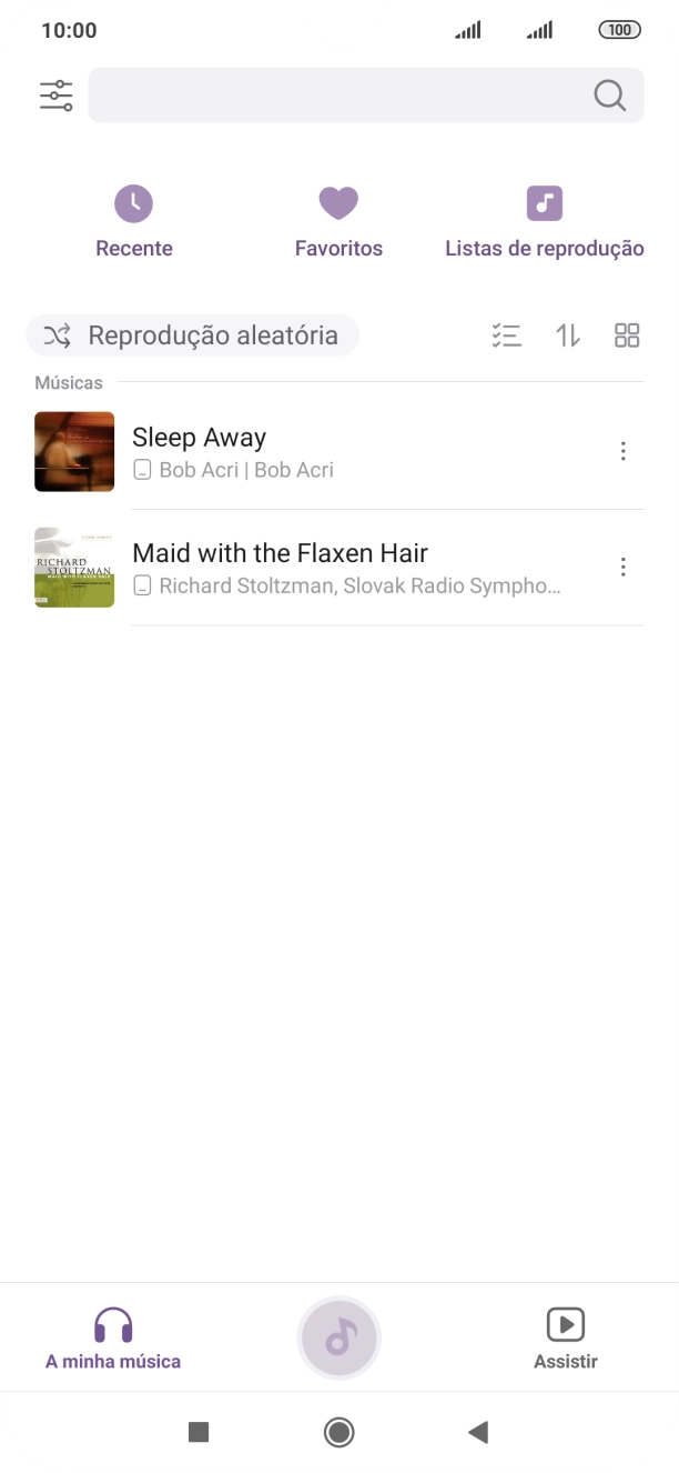 Prima o ficheiro de música pretendido.