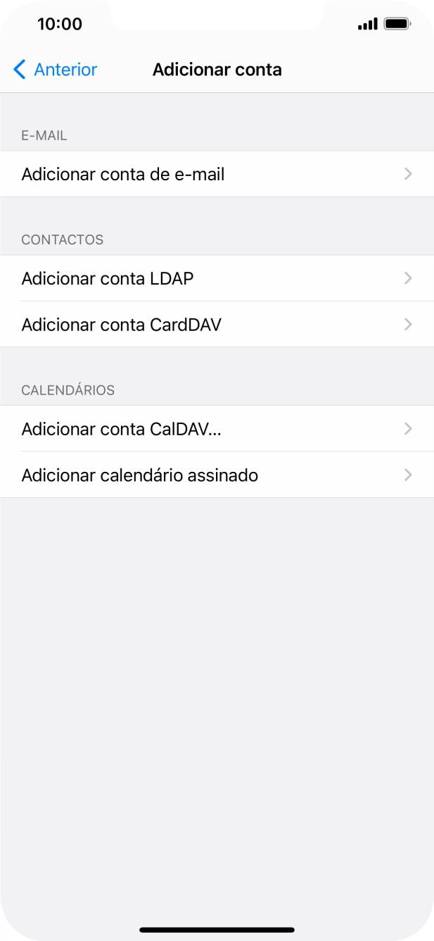 Prima Adicionar conta de e-mail.