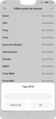 Introduza mms e prima OK.