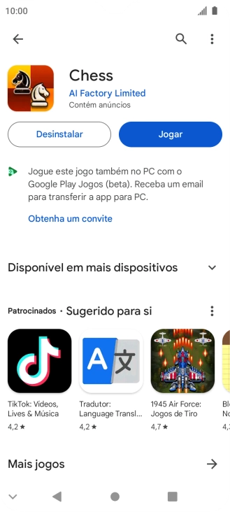 Prima a tecla de início para terminar e voltar ao ecrã inicial.
