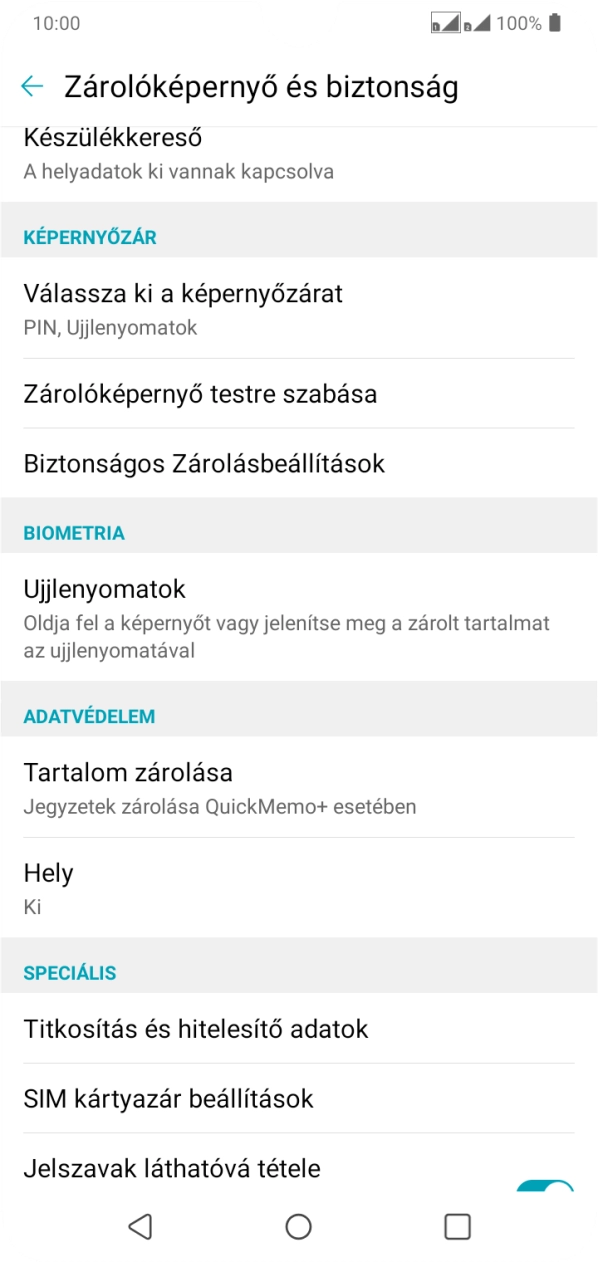 Válaszd a Válassza ki a képernyőzárat lehetőséget, és írd be az extra képernyőzárkódot, amit korábban már beállítottál.