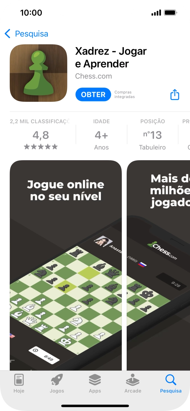Prima OBTER e siga as indicações no ecrã para instalar a app.