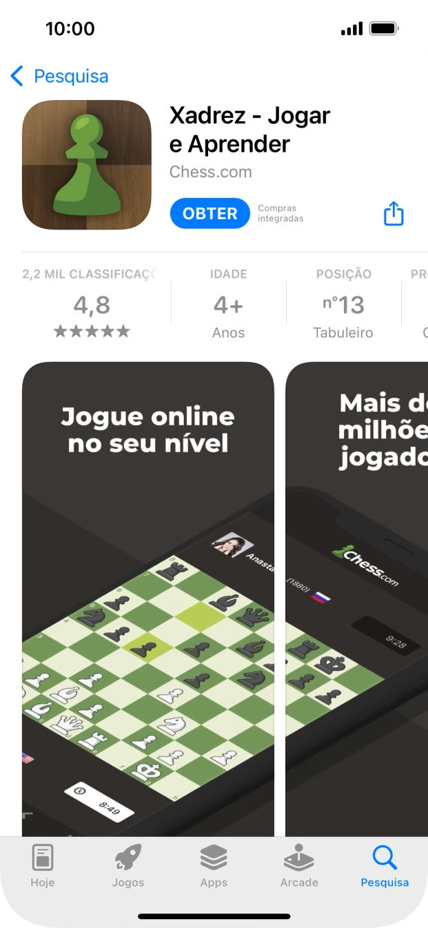 Prima OBTER e siga as indicações no ecrã para instalar a app.