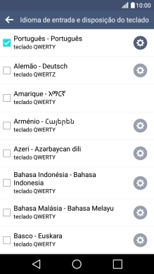 Prima o idioma pretendido para o adicionar.