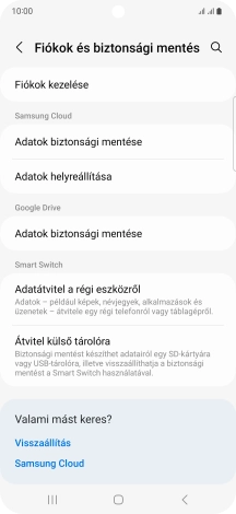 Válaszd a Fiókok kezelése lehetőséget.