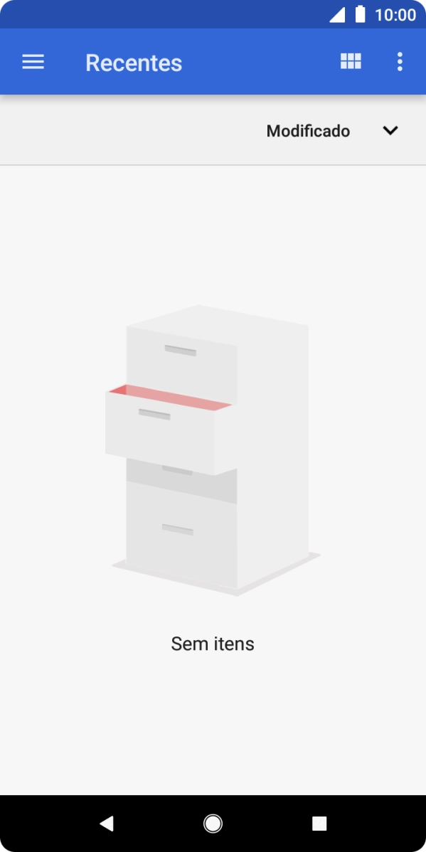 Deslize o dedo sobre o ecrã da esquerda para a direita e vá até à pasta pretendida.