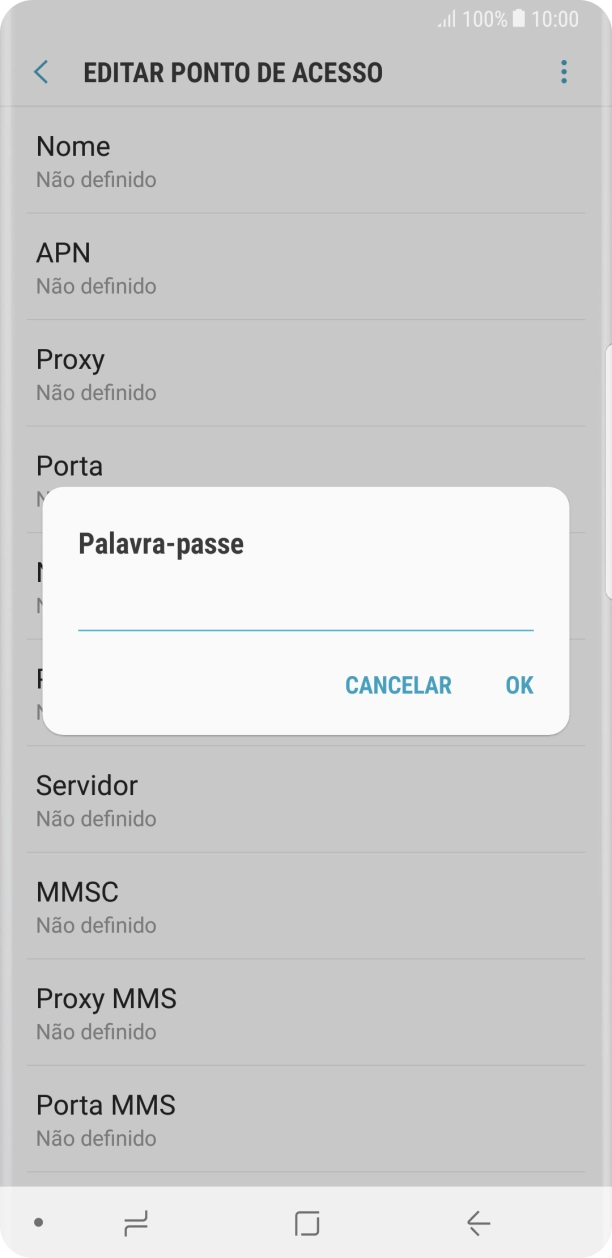 Introduza vodafone e prima OK.
