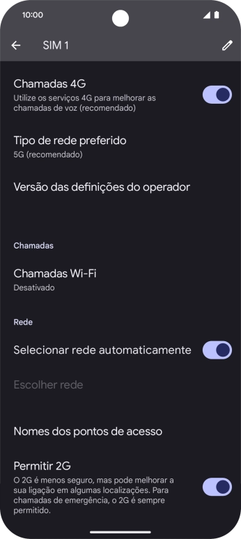 Prima Nomes dos pontos de acesso.