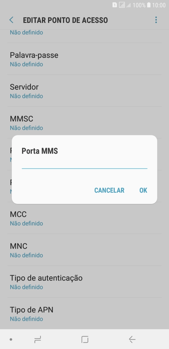 Introduza 80 e prima OK.