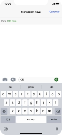 Prima o ícone para enviar.