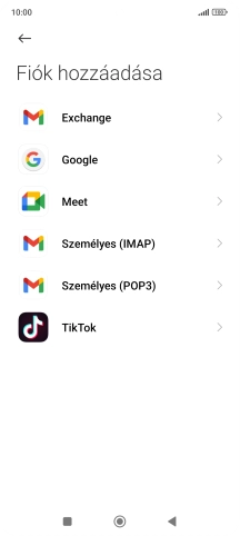 Válaszd a Személyes (IMAP) lehetőséget.