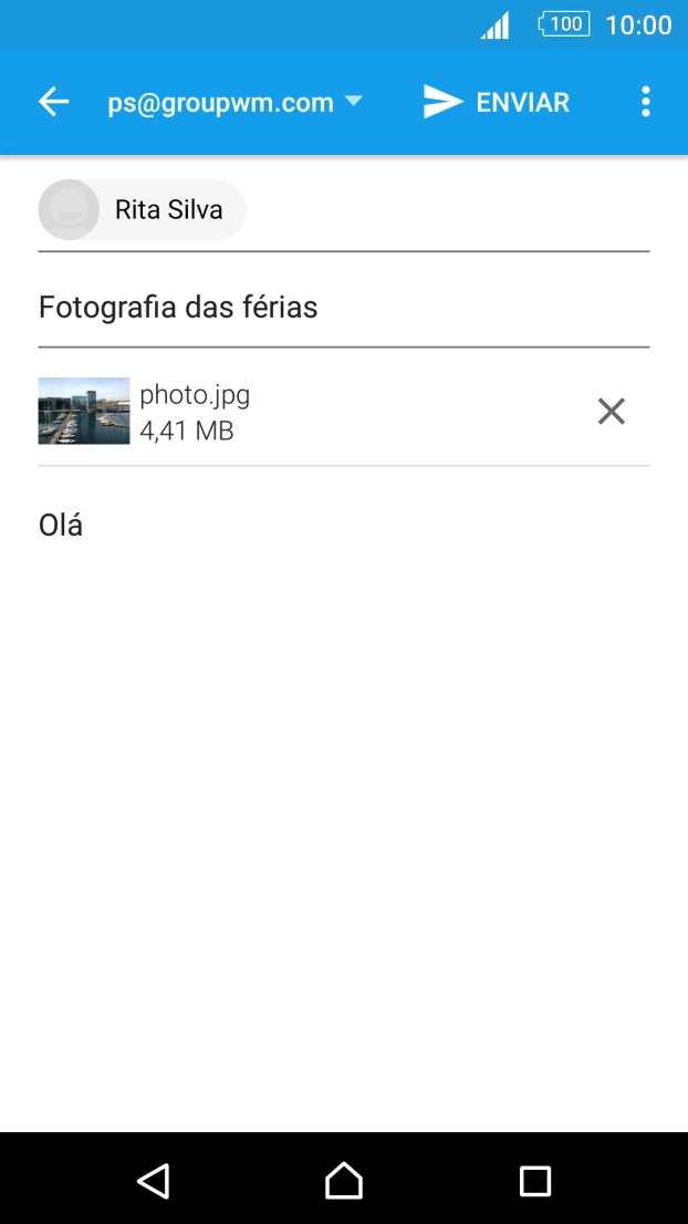 Prima ENVIAR quando terminar de escrever o seu e-mail.