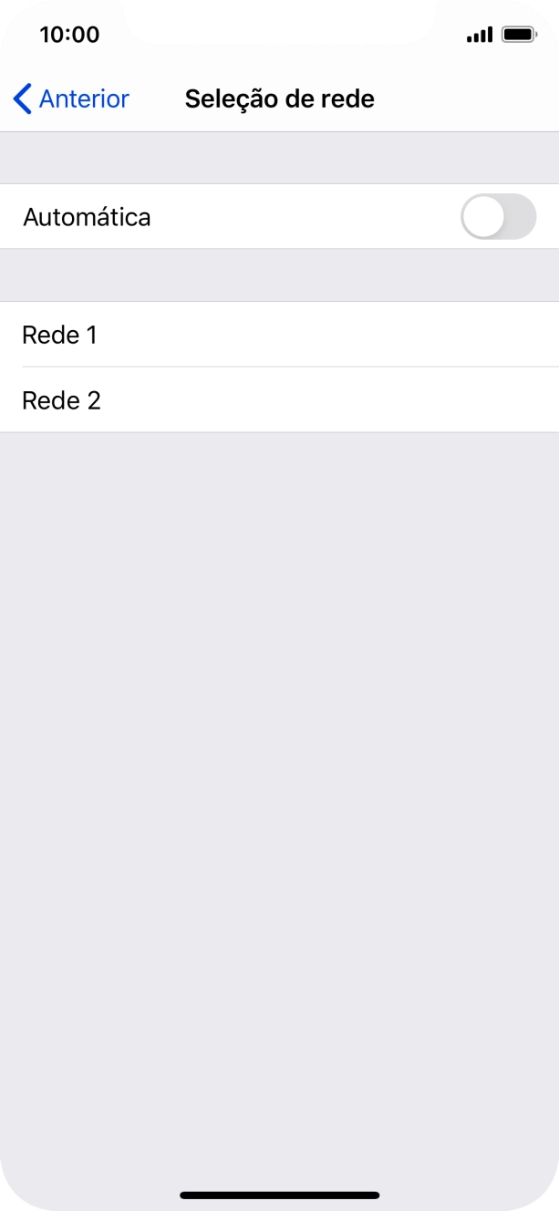 Se desativar a função, prima a rede pretendida.