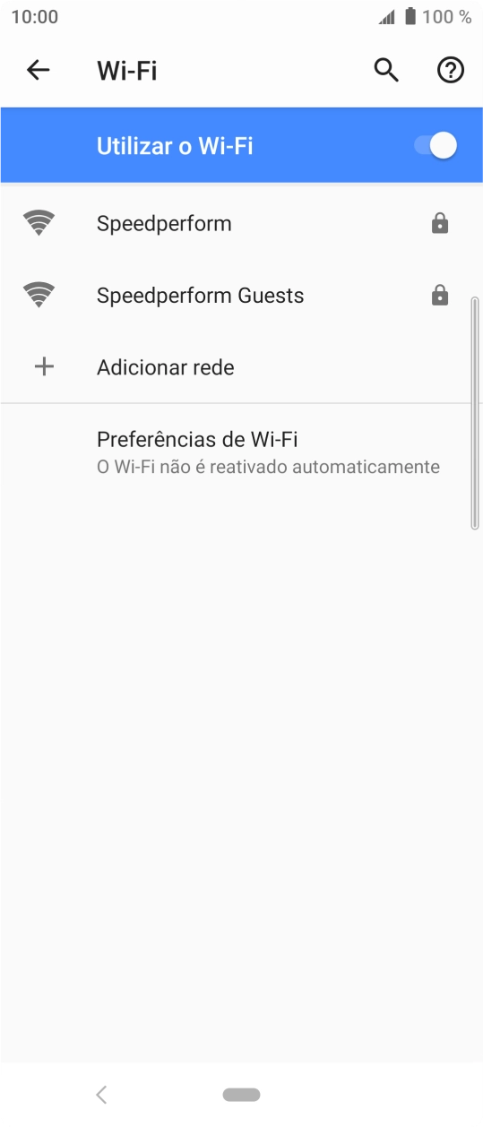 Prima a rede Wi-Fi pretendida.