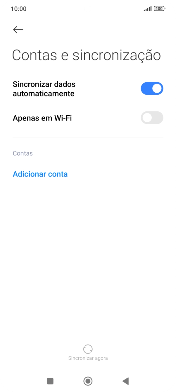 Prima Adicionar conta.