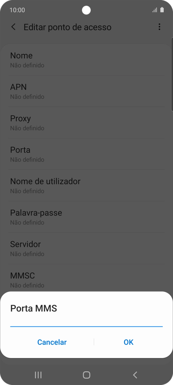 Introduza 80 e prima OK.