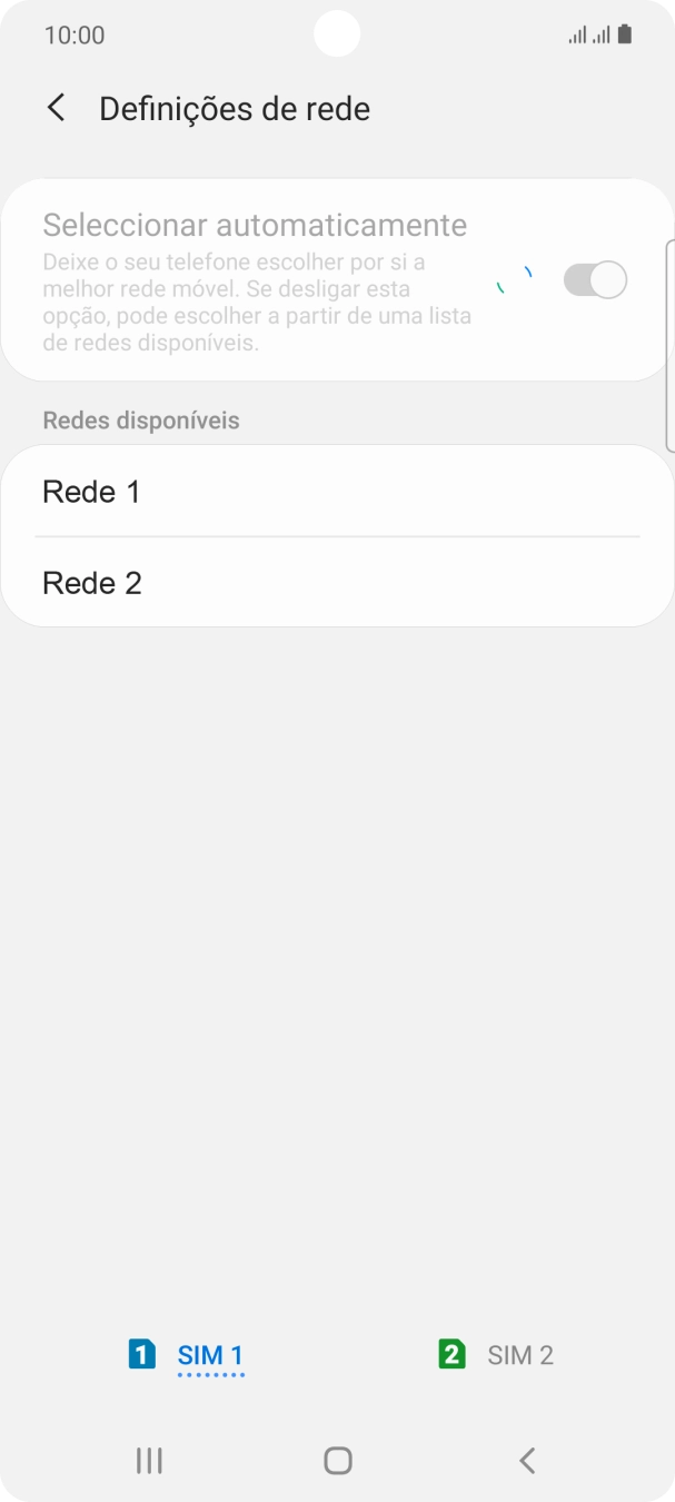 Prima a rede pretendida.