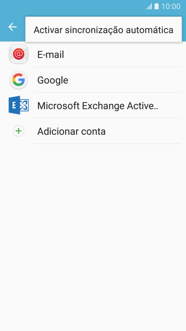 Prima Activar sincronização automática para ativar a função.