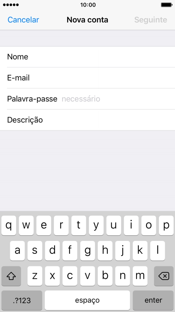 Prima Palavra-passe e introduza a password da sua conta de e-mail.