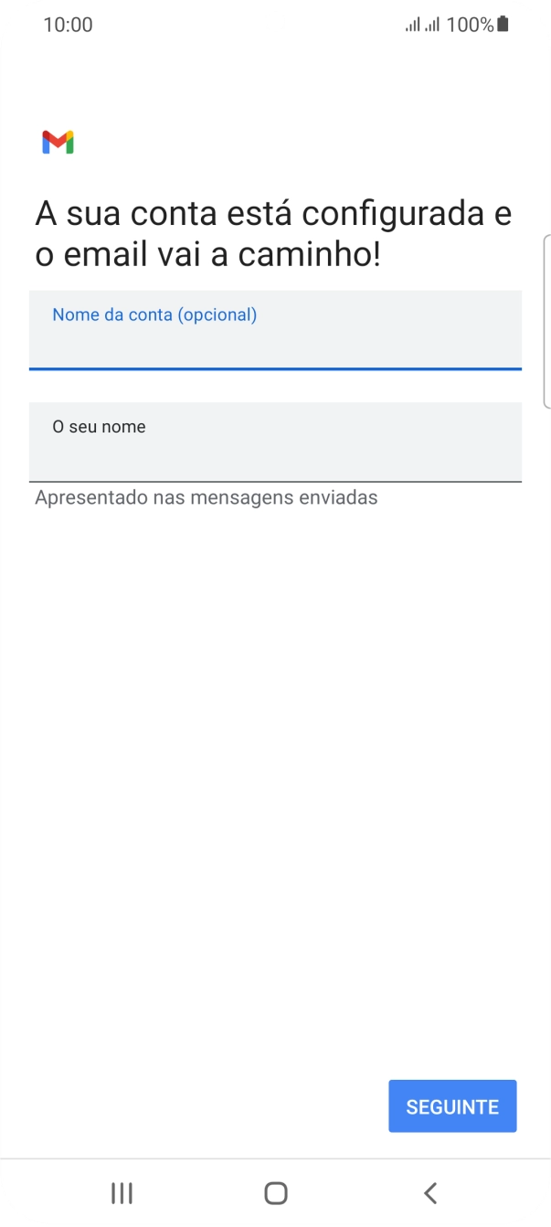 Prima O seu nome e introduza o nome do remetente pretendido.