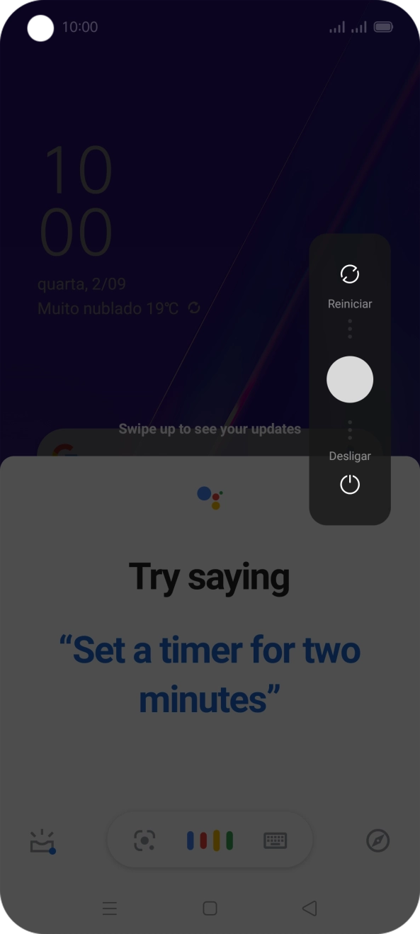 Prima o círculo e arraste-o para baixo.