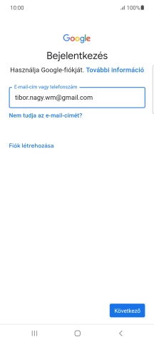 Válaszd a Következő lehetőséget.