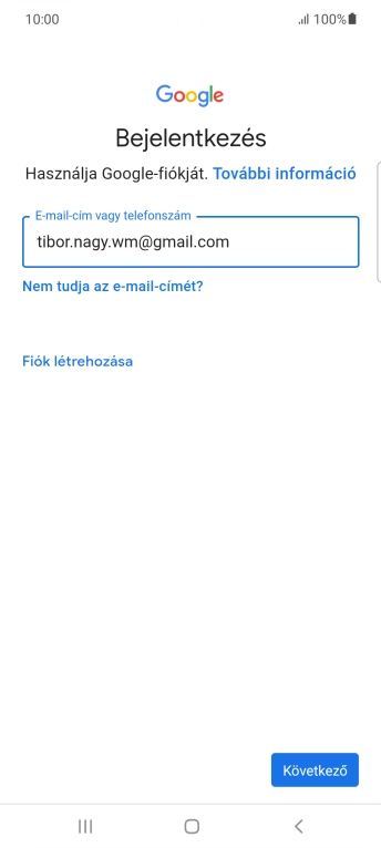 Válaszd a Következő lehetőséget.