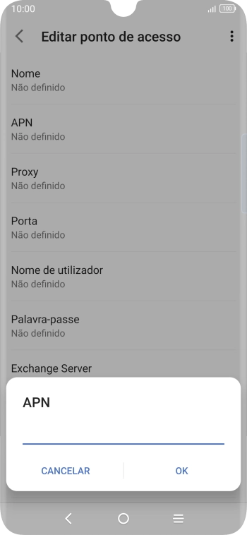 Introduza net2.vodafone.pt e prima OK.