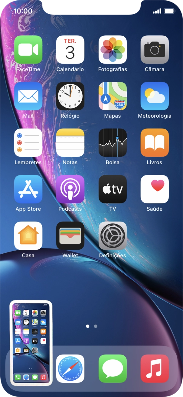 Para modificar a captura de ecrã prima a captura de ecrã e siga as indicações no ecrã para efetuar as modificações pretendidas.