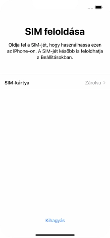 Válaszd a SIM-kártya lehetőséget.