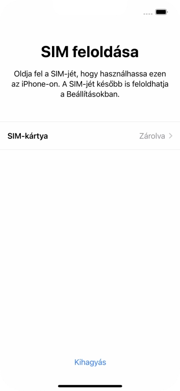 Válaszd a SIM-kártya lehetőséget.