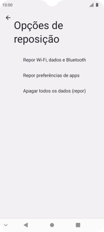 Prima Repor Wi-Fi, dados e Bluetooth.