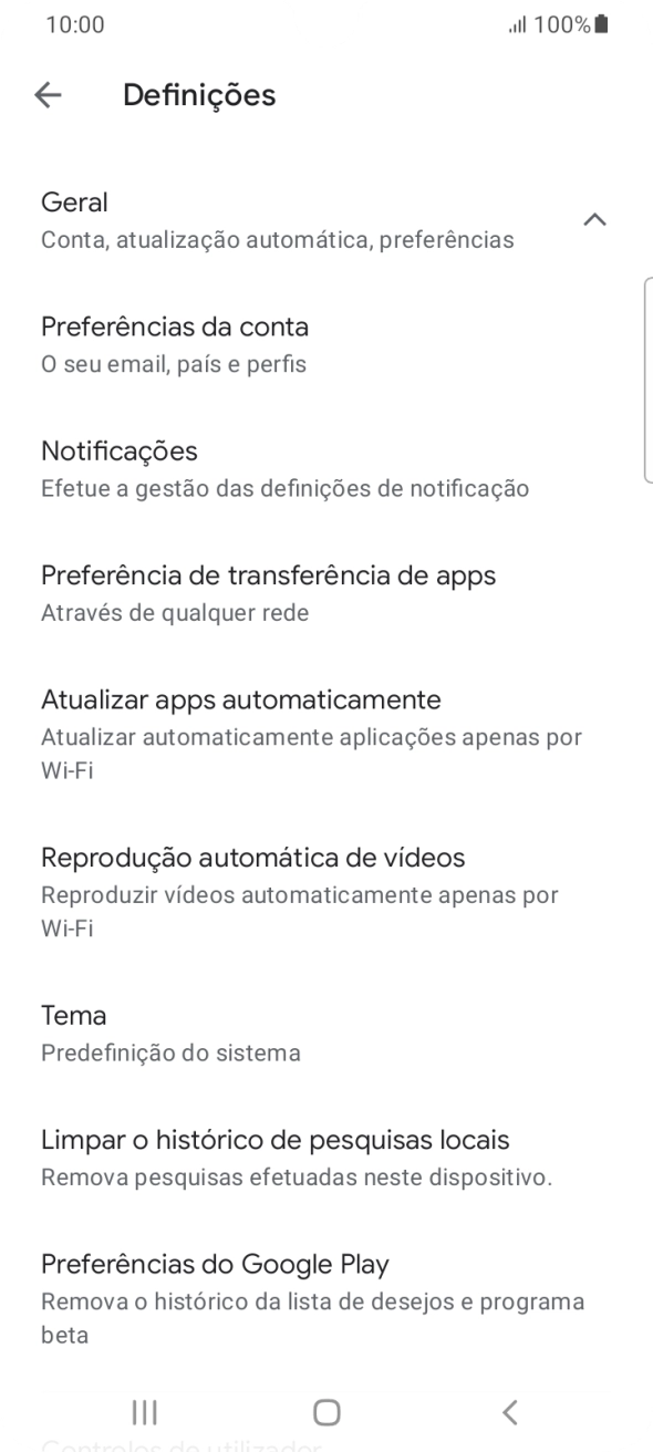 Prima Atualizar apps automaticamente.