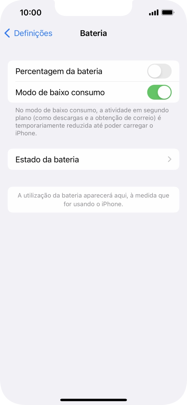 Para voltar ao ecrã inicial, deslize o dedo de baixo para cima a partir da base do ecrã.