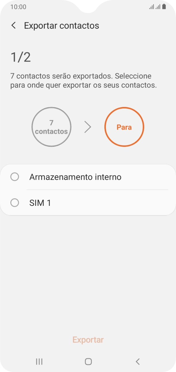 Prima o nome do cartão SIM.