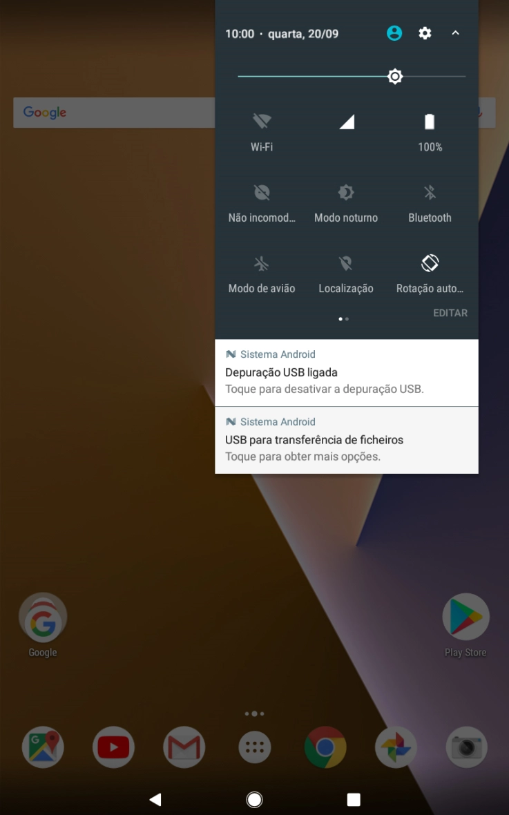 Prima o ícone de definições.