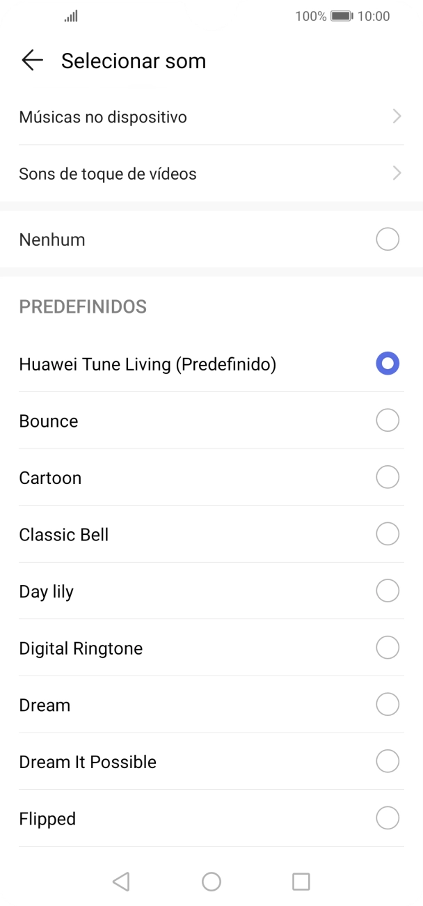 Prima Música no dispositivo.