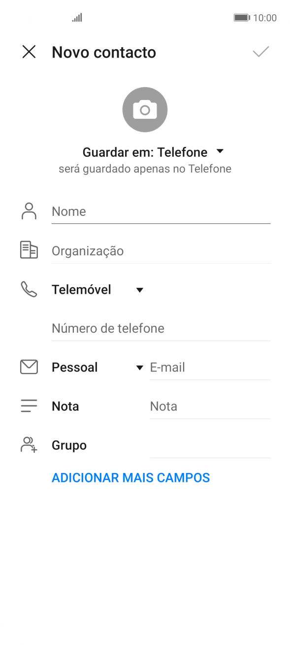 Prima a lista suspensa da lista de contactos.