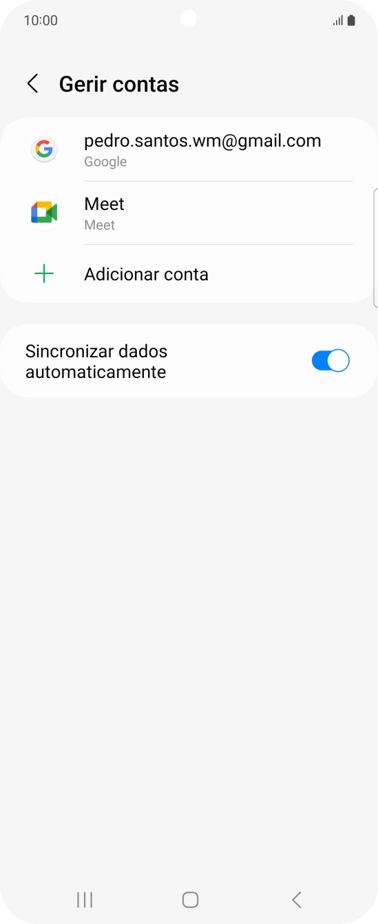 Prima Adicionar conta.