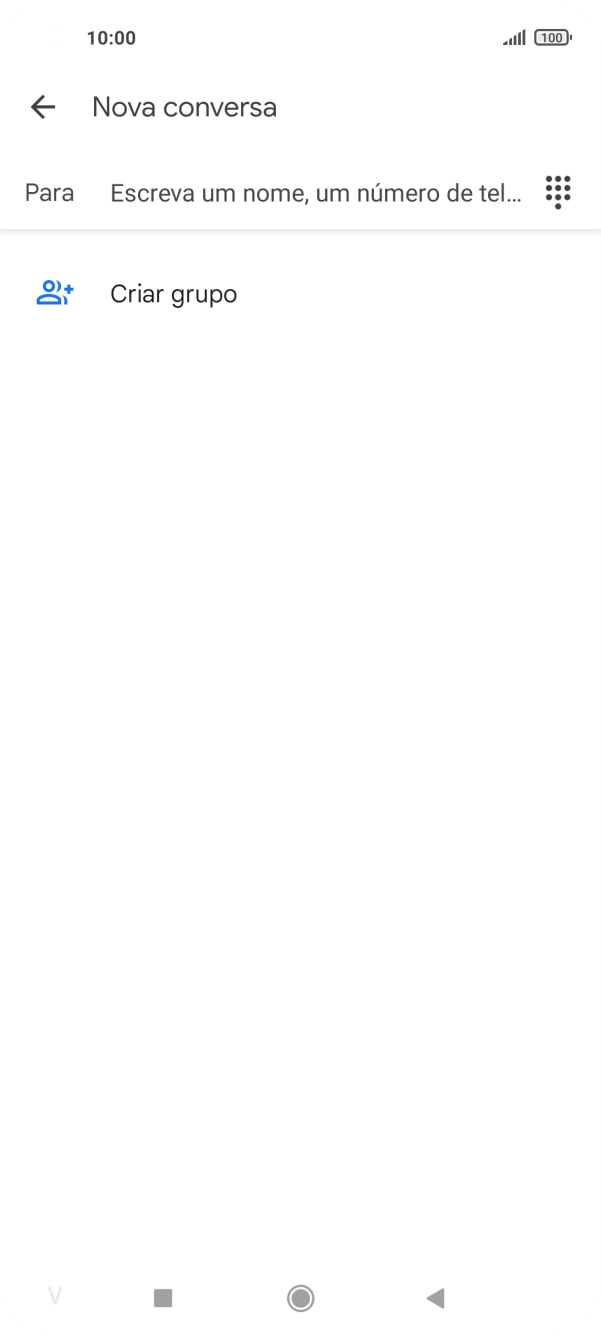 Prima a caixa de pesquisa e introduza as primeiras letras do nome do destinatário.