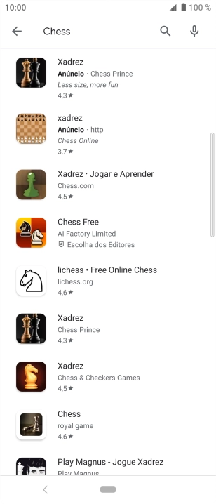Prima a app pretendida.