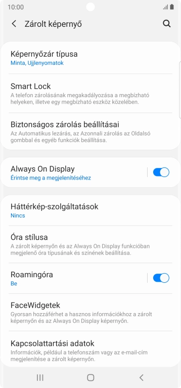 Válaszd a Képernyőzár típusa lehetőséget, és írd be a jelenlegi képernyőzárkódot.